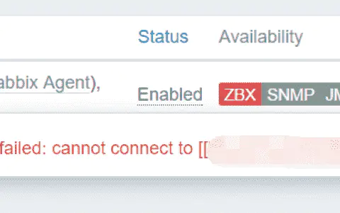 Zabbix Web页面报错:Get value from agent failed: cannot connect to [xx.xx.xx.xx]: [4] Interrupted system call