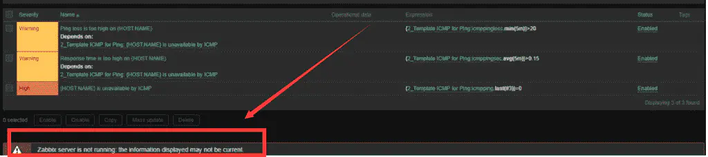 Zabbix Web页面报错:Zabbix server is not running:the information displayed may not be current