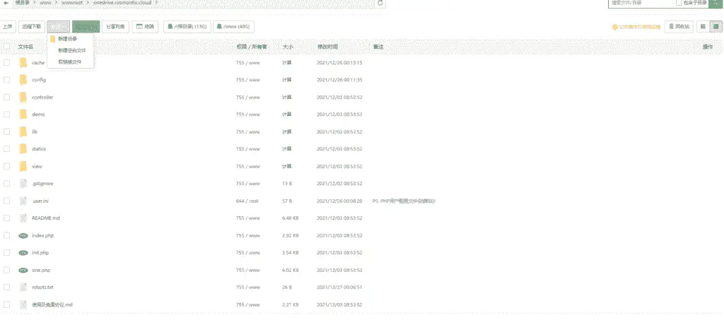 （PHP环境）基于Oneindex搭建个人不限速网盘（连接个人Onedrive空间，不消耗服务器流量）