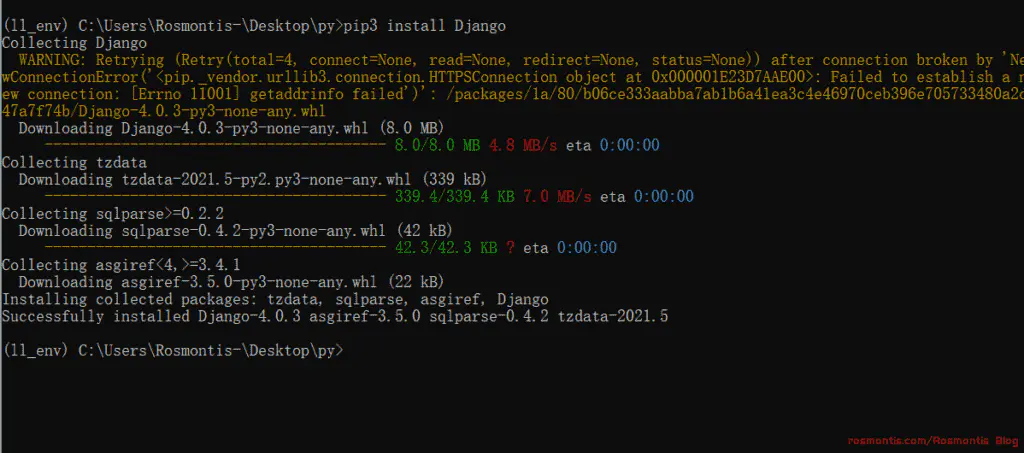 Python-Django 从零开始安装搭建Django环境（详细图文）